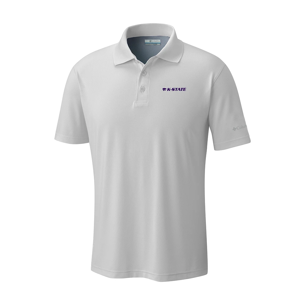 Men's Columbia White Kansas State Wildcats Low Drag Offshore Omni-Shade Polo