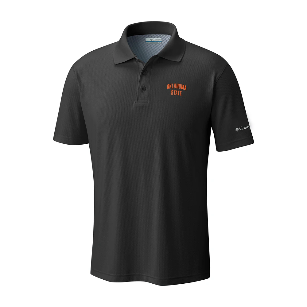Men's Columbia Black Oklahoma State Cowboys Low Drag Offshore Omni-Shade Polo
