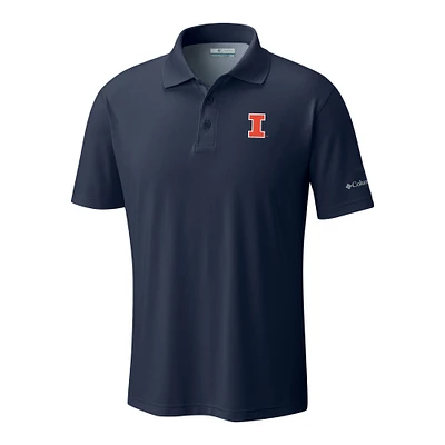 Men's Columbia Navy Illinois Fighting Illini Low Drag Offshore Omni-Shade Polo