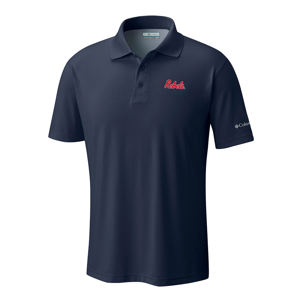 Men's Columbia Navy Ole Miss Rebels Low Drag Offshore Omni-Shade Polo