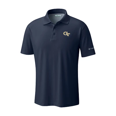 Men's Columbia Navy Georgia Tech Yellow Jackets Low Drag Offshore Omni-Shade Polo