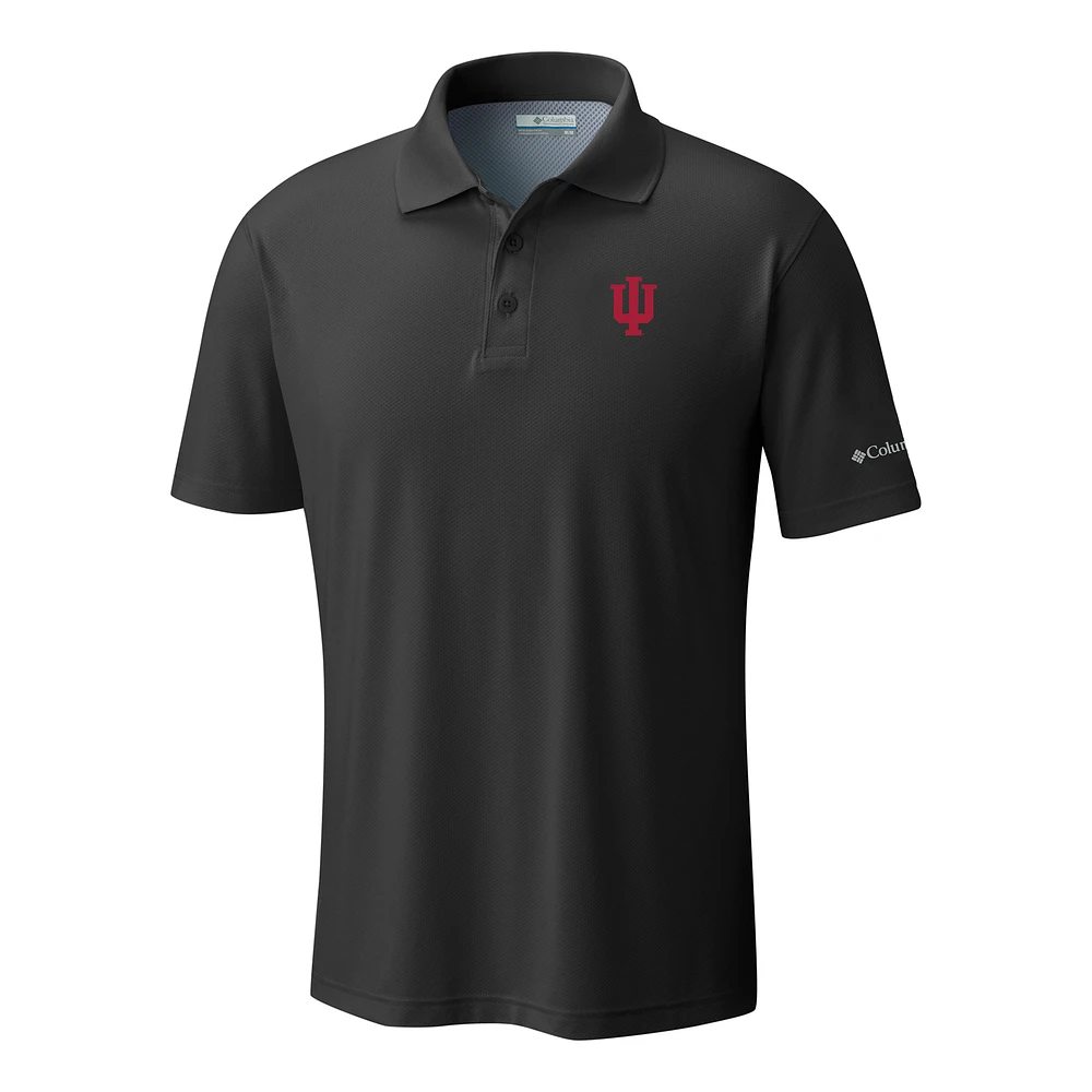 Men's Columbia Black Indiana Hoosiers Low Drag Offshore Omni-Shade Polo