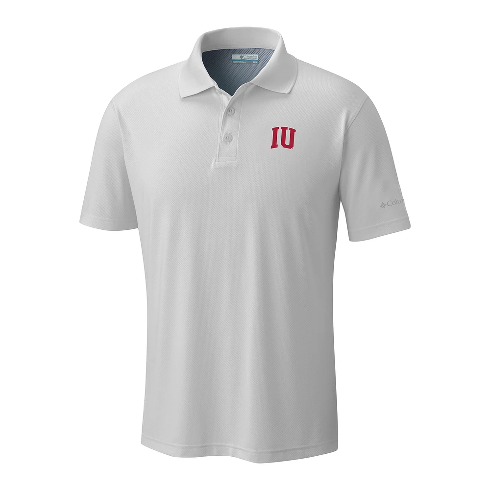 Men's Columbia White Indiana Hoosiers Low Drag Offshore Omni-Shade Polo