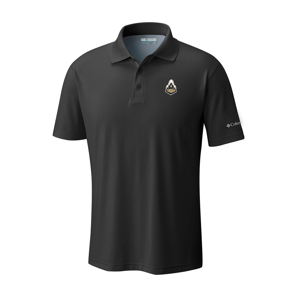 Men's Columbia Black Purdue Boilermakers Low Drag Offshore Omni-Shade Polo