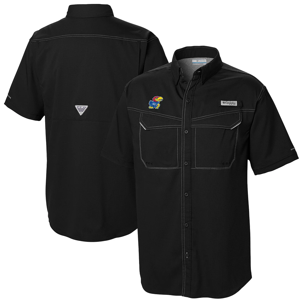 Men's Columbia Kansas Jayhawks Low Drag Offshore Omni-Wick Button-Up Shirt