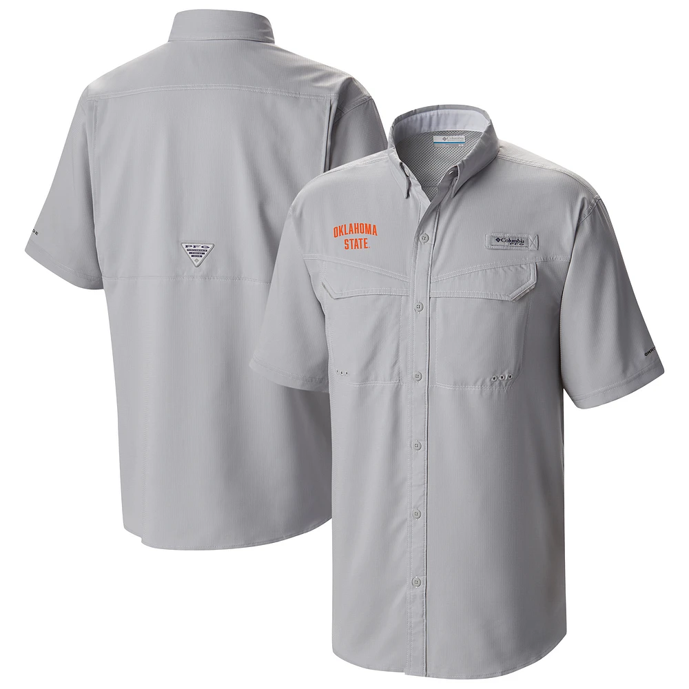 Men's Columbia Gray Oklahoma State Cowboys Low Drag Offshore Omni-Wick Button-Up Shirt