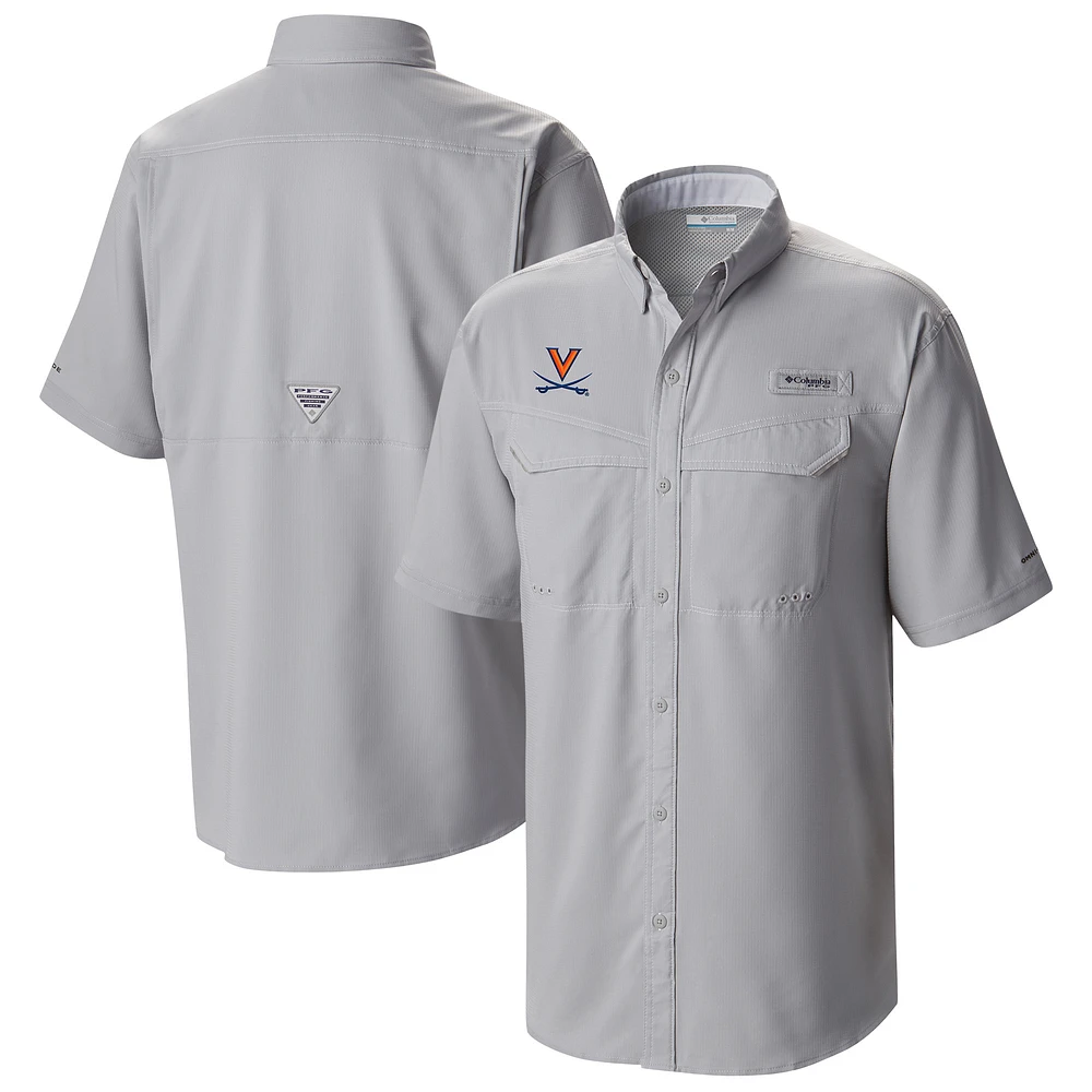 Men's Columbia Gray Virginia Cavaliers Low Drag Offshore Omni-Wick Button-Up Shirt