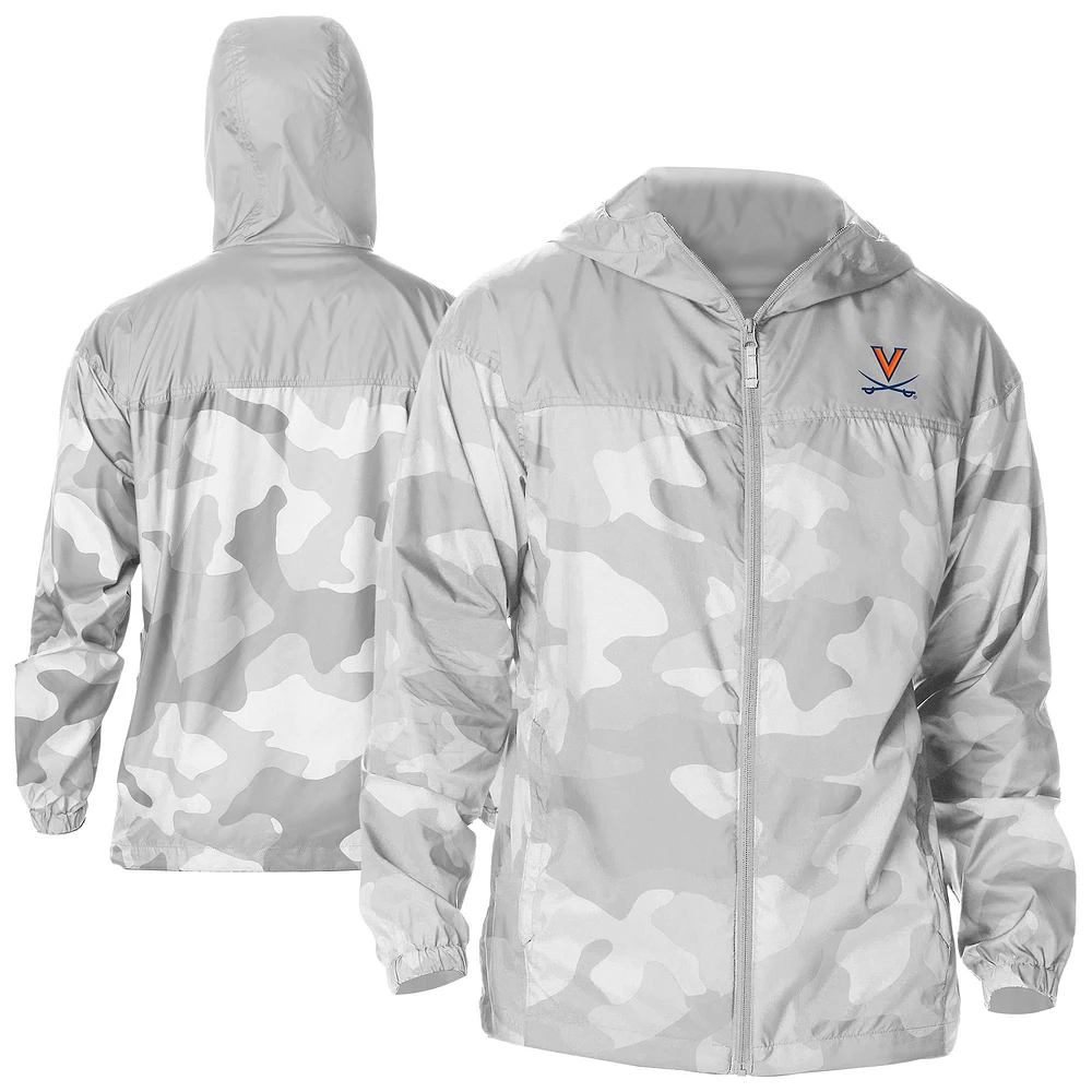 Men's Columbia Gray Virginia Cavaliers Flash Challenger Novelty Omni-Tech Full-Zip Windbreaker Jacket