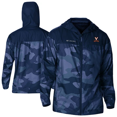 Men's Columbia Navy Virginia Cavaliers Flash Challenger Novelty Omni-Tech Full-Zip Windbreaker Jacket