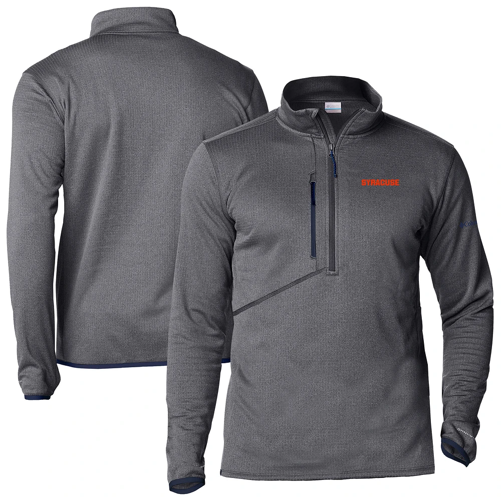 Men's Columbia Charcoal Syracuse Orange Park View Fleece Omni-Wick Half-Zip Pullover