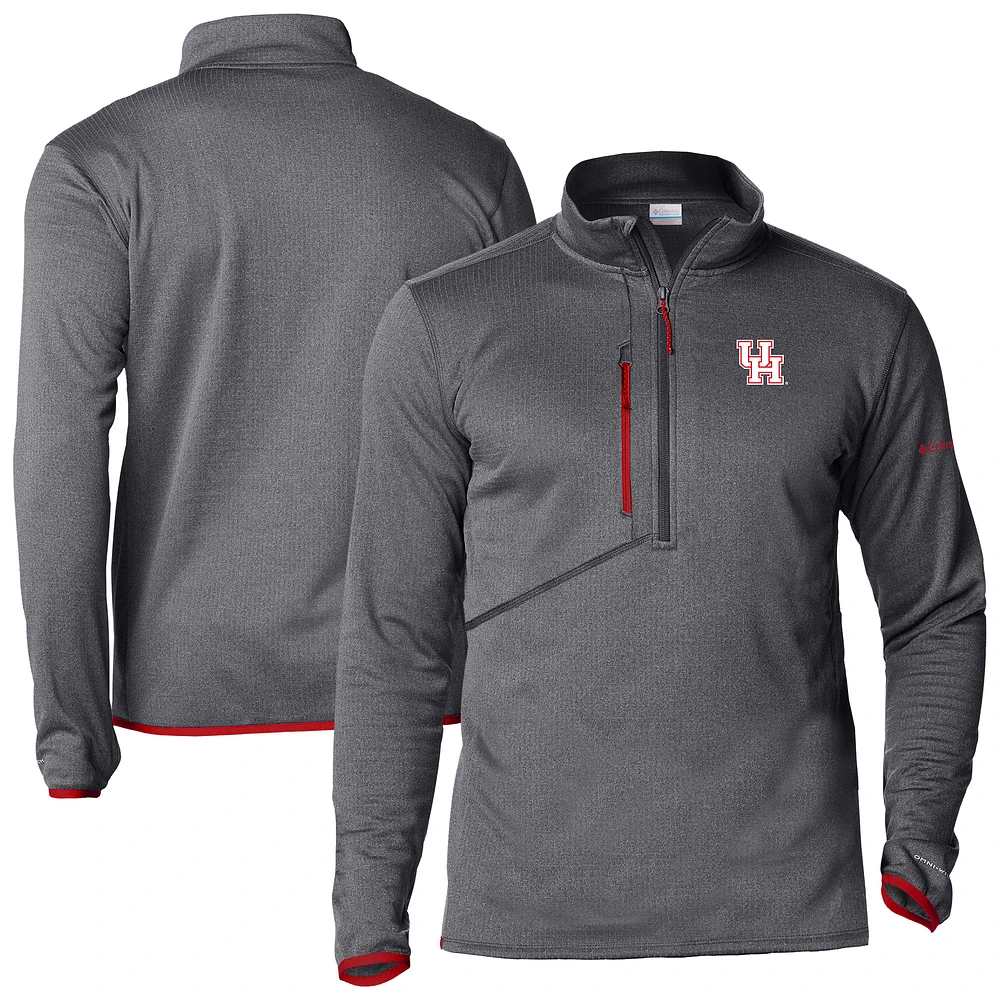 Men's Columbia Charcoal Houston Cougars Park View Fleece Omni-Wick Half-Zip Pullover