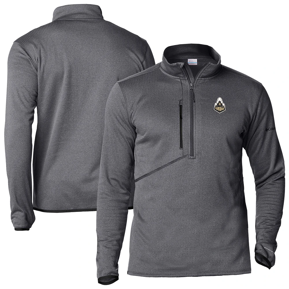 Men's Columbia Charcoal Purdue Boilermakers Park View Fleece Omni-Wick Half-Zip Pullover