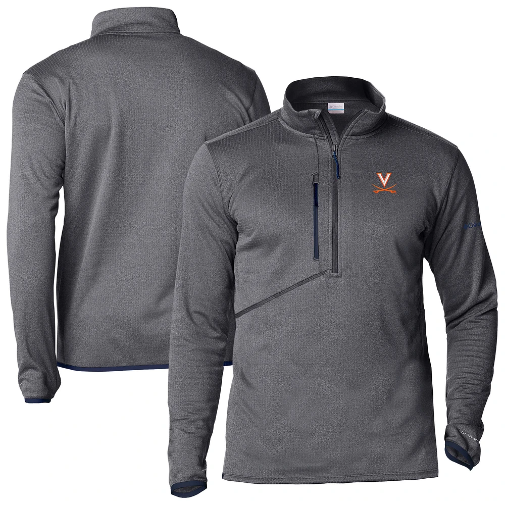 Men's Columbia Charcoal Virginia Cavaliers Park View Fleece Omni-Wick Half-Zip Pullover