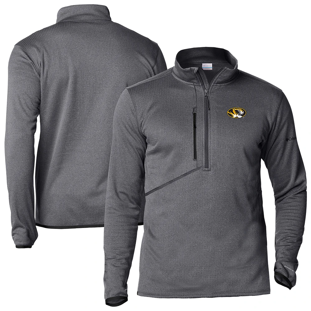 Men's Columbia Charcoal Missouri Tigers Park View Fleece Omni-Wick Half-Zip Pullover
