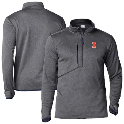 Men's Columbia Charcoal Illinois Fighting Illini Park View Fleece Omni-Wick Half-Zip Pullover