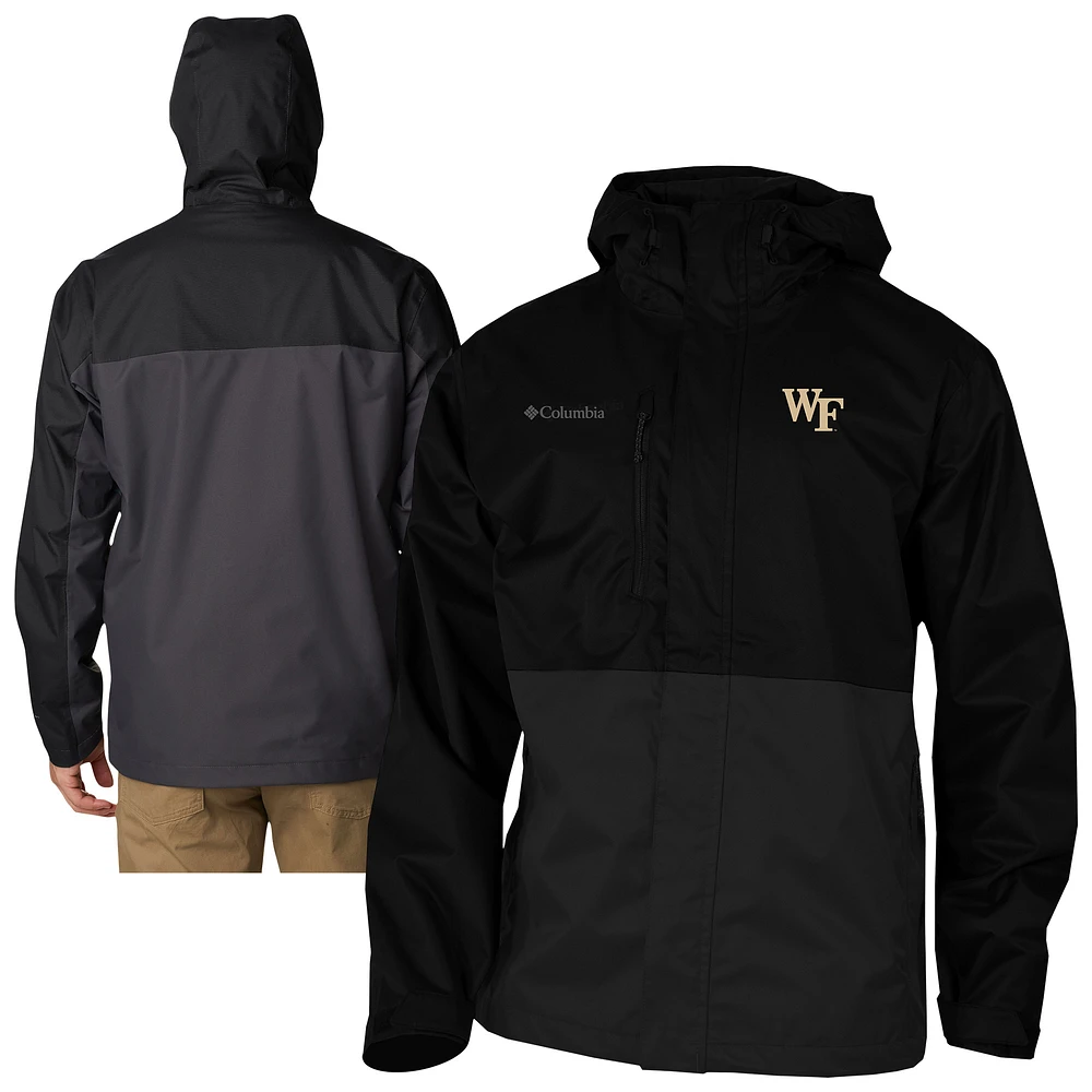 Men's Columbia Black Wake Forest Demon Deacons Hikebound Omni-Tech Full-Zip Rain Jacket