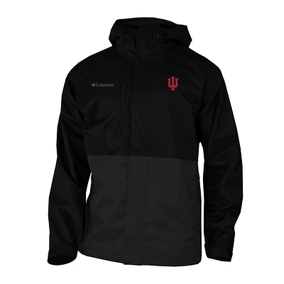 Men's Columbia Black/Charcoal Indiana Hoosiers Hikebound Omni-Tech Full-Zip Rain Jacket