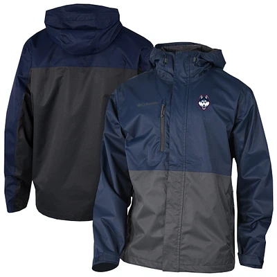 Men's Columbia Navy UConn Huskies Hikebound Omni-Tech Full-Zip Rain Jacket