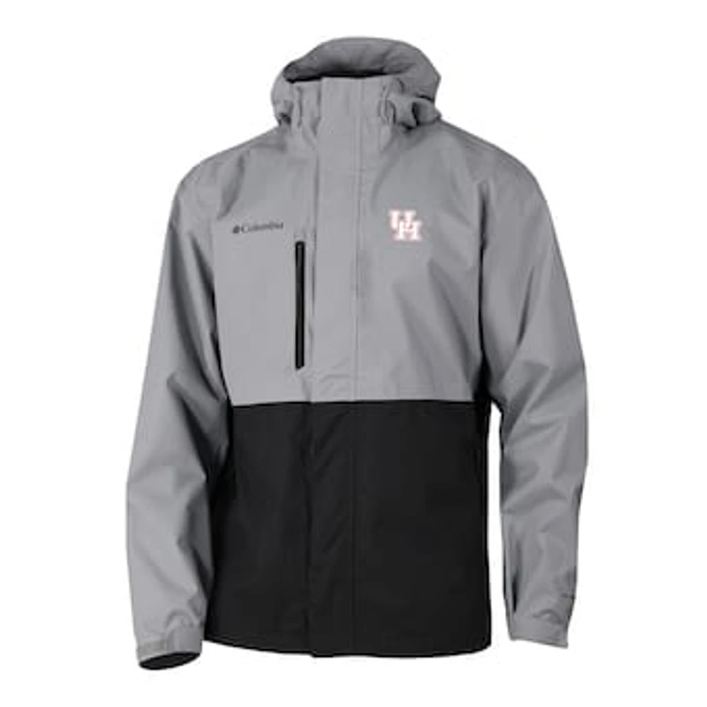 Men's Columbia Gray/Black Houston Cougars Hikebound Omni-Tech Full-Zip Rain Jacket