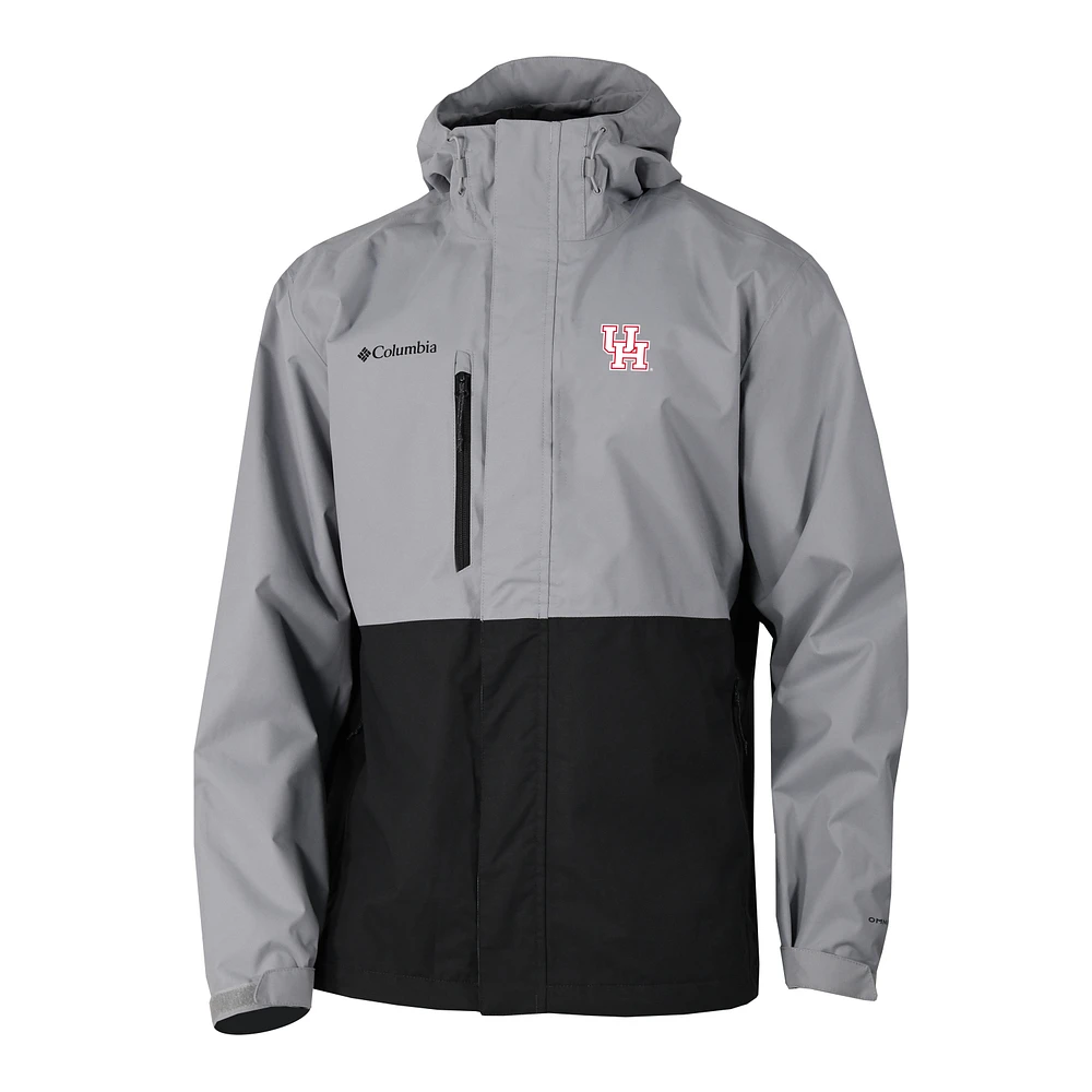 Men's Columbia Gray/Black Houston Cougars Hikebound Omni-Tech Full-Zip Rain Jacket