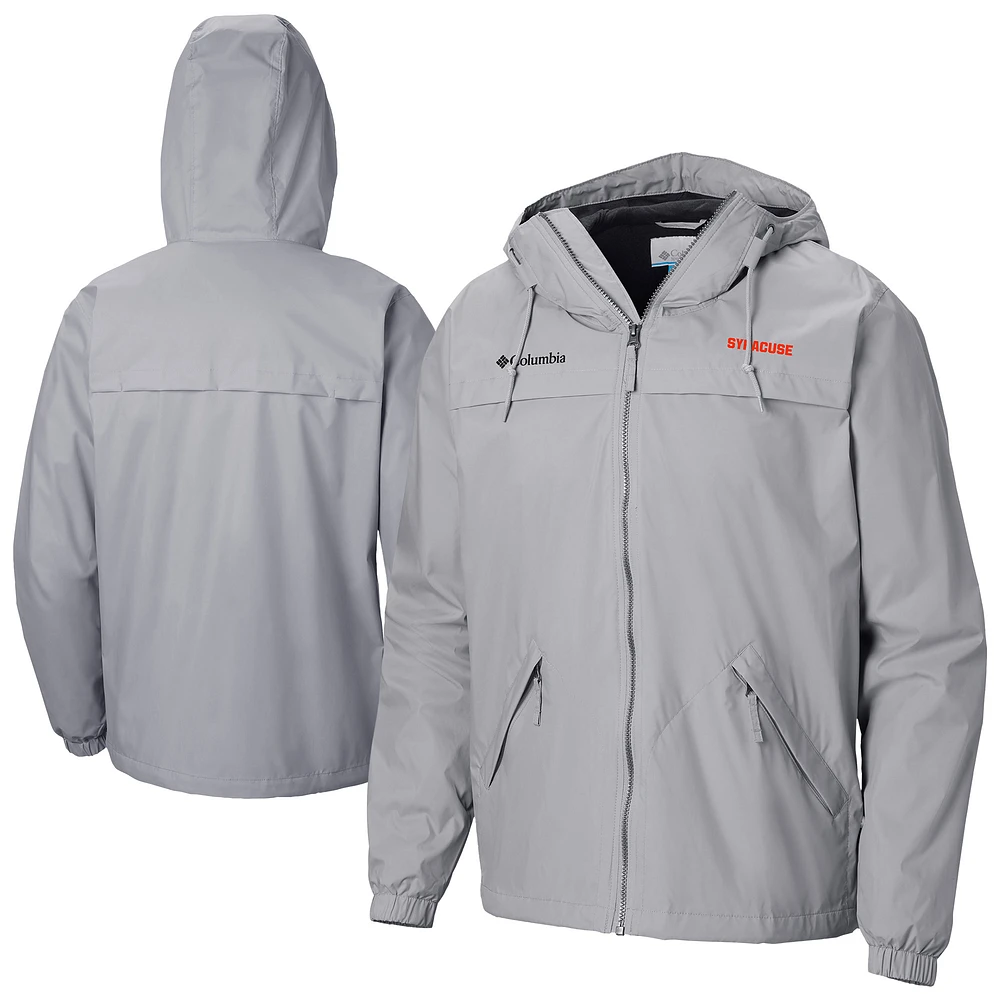 Men's Columbia Gray Syracuse Orange Oroville Creek Lined Omni-Tech Full-Zip Jacket