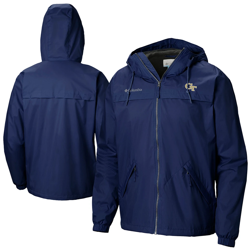 Men's Columbia Navy Georgia Tech Yellow Jackets Oroville Creek Lined Omni-Tech Full-Zip Jacket