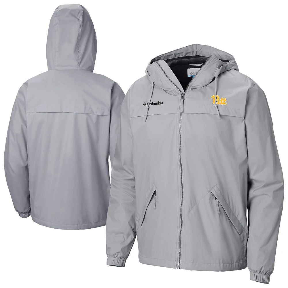 Men's Columbia Gray Pitt Panthers Oroville Creek Lined Omni-Tech Full-Zip Jacket