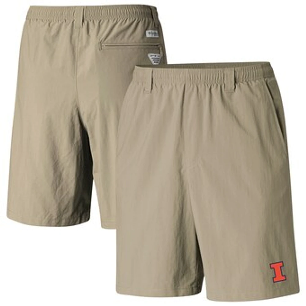 Men's Columbia Tan Illinois Fighting Illini PFG Backcast III Water Shorts