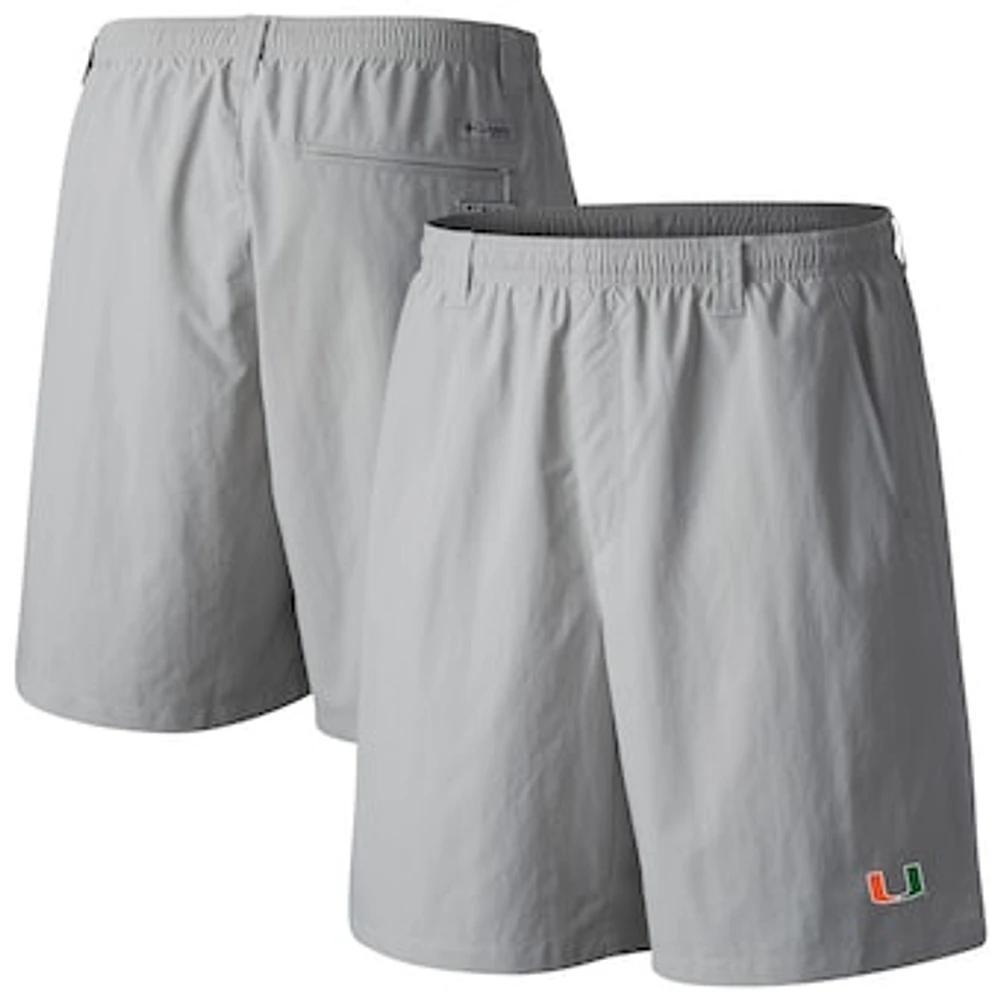 Men's Columbia Gray Miami Hurricanes PFG Backcast III Water Shorts