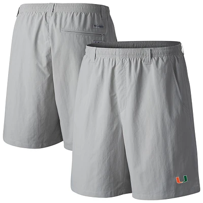Men's Columbia Gray Miami Hurricanes PFG Backcast III Water Shorts