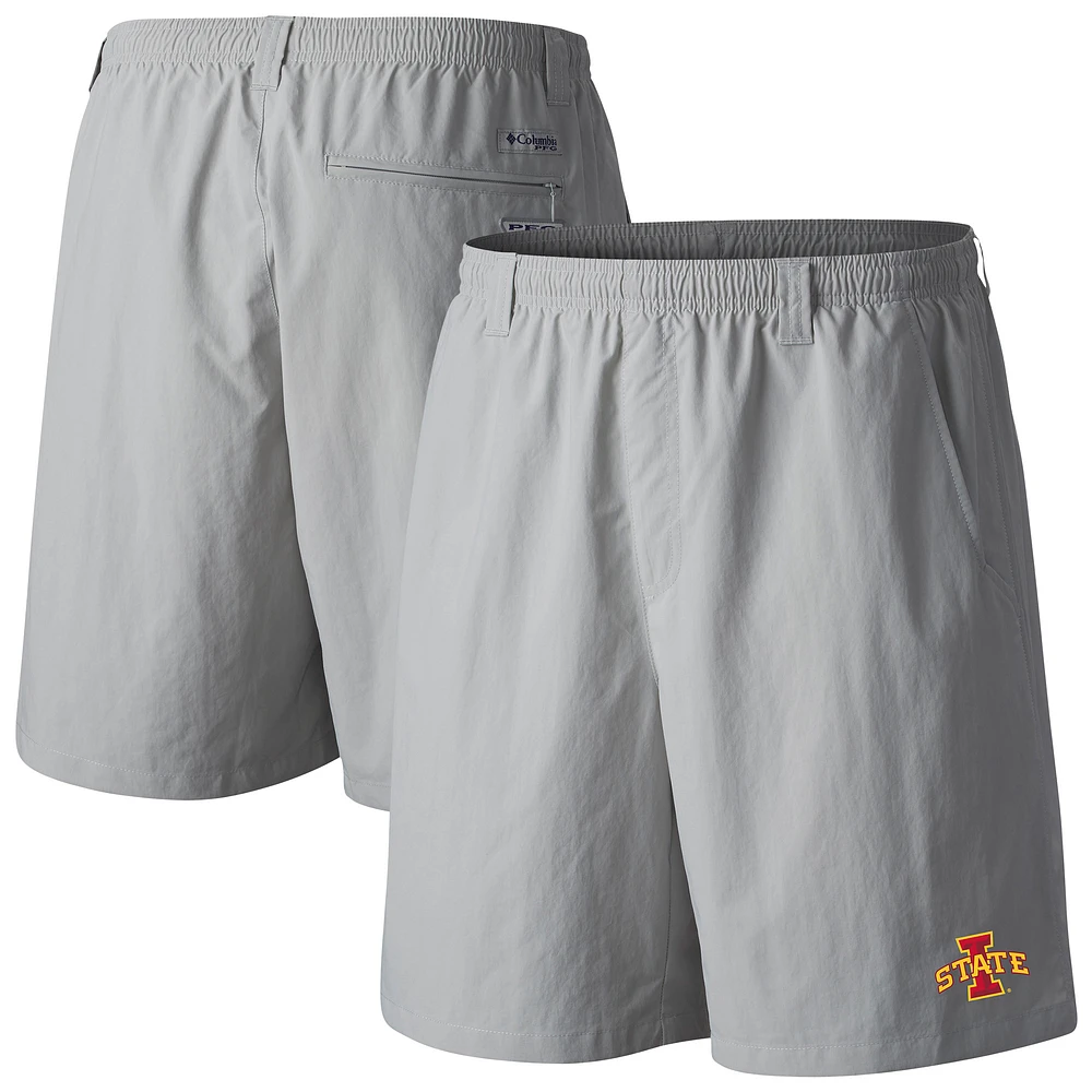 Men's Columbia Gray Iowa State Cyclones PFG Backcast III Water Shorts
