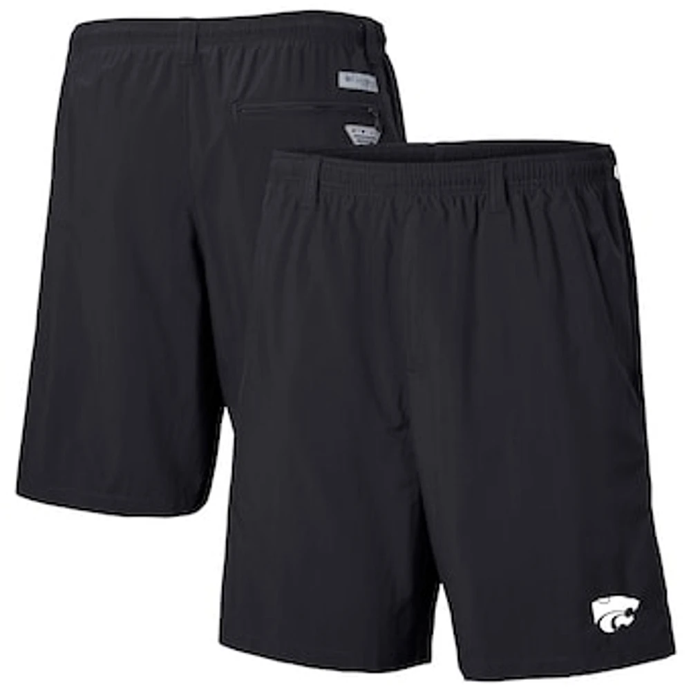 Men's Columbia Black Kansas State Wildcats PFG Backcast III Water Shorts
