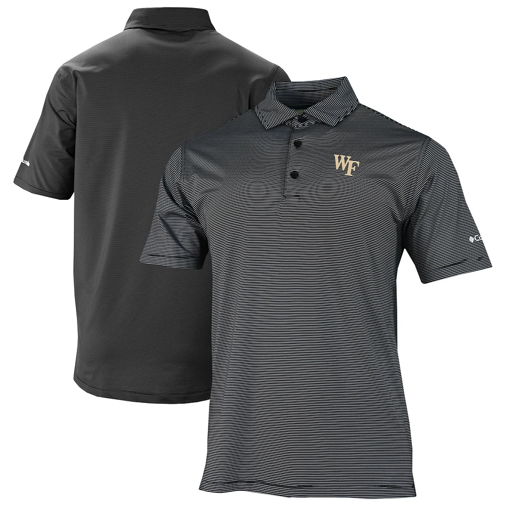 Men's Columbia Black Wake Forest Demon Deacons Double Hit Polo