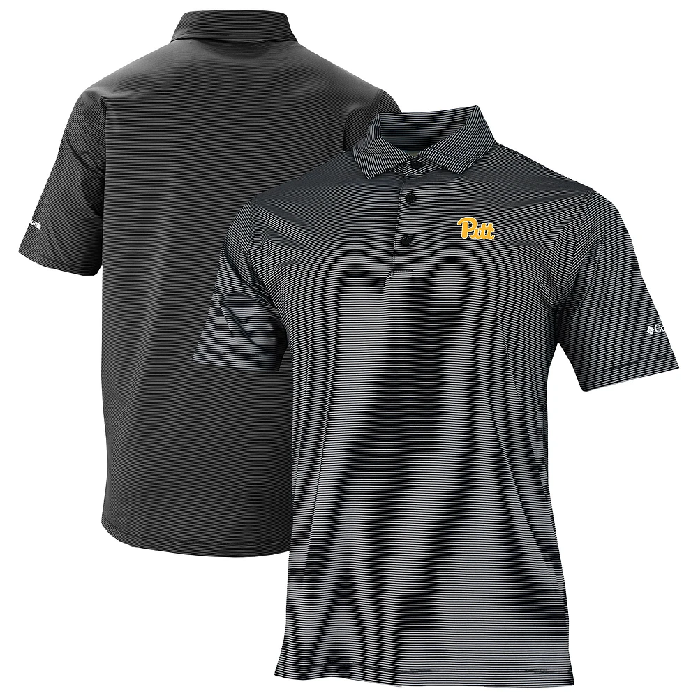 Men's Columbia Black Pitt Panthers Double Hit Polo