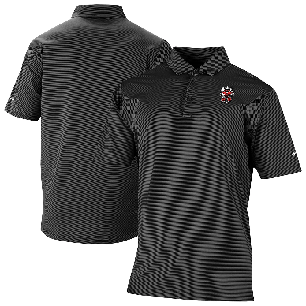 Men's Columbia Black Texas Tech Red Raiders Double Hit Polo