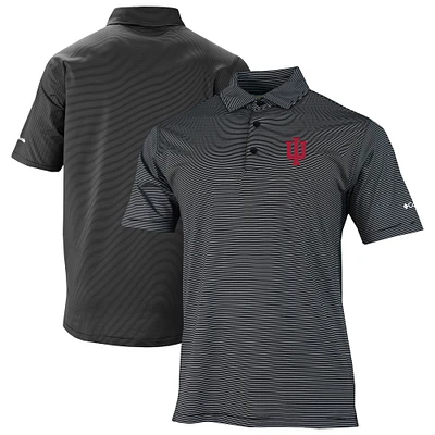 Men's Columbia Black Indiana Hoosiers Double Hit Polo