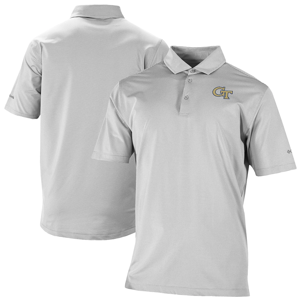 Men's Columbia Gray Georgia Tech Yellow Jackets Double Hit Polo