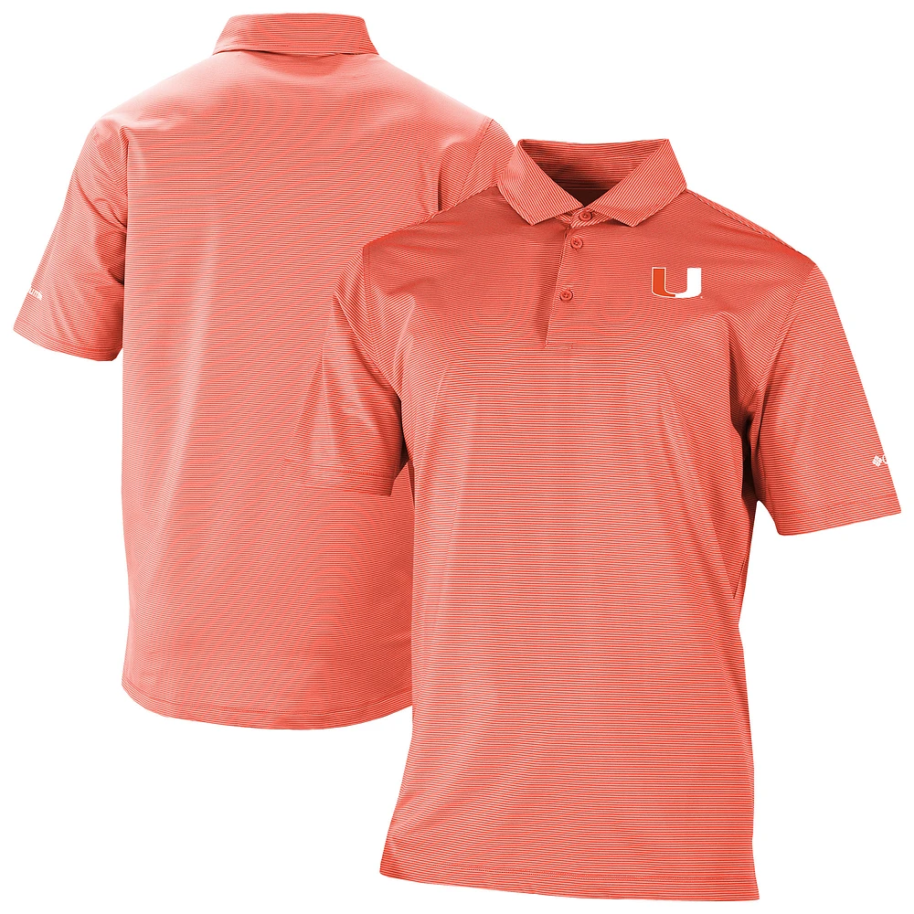 Men's Columbia Orange Miami Hurricanes Double Hit Polo
