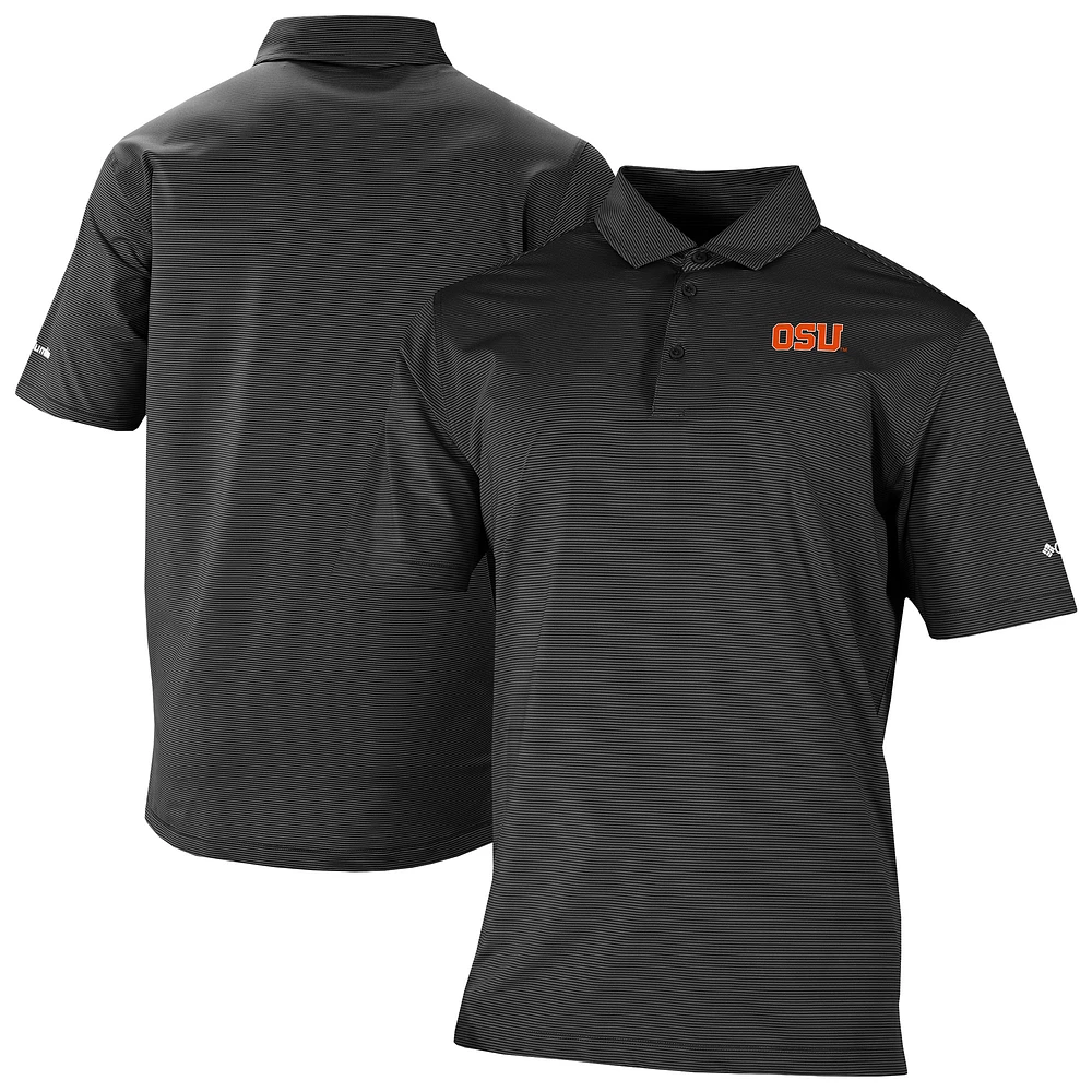 Men's Columbia Black Oregon State Beavers Double Hit Polo