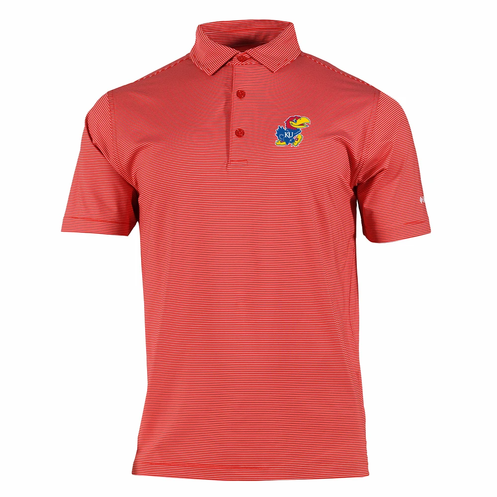 Men's Columbia Red Kansas Jayhawks Double Hit Polo