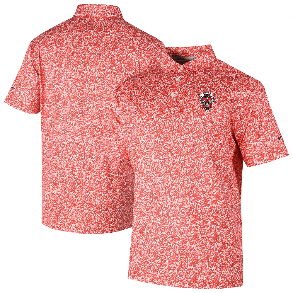 Men's Columbia Red Texas Tech Raiders Westside Country Polo