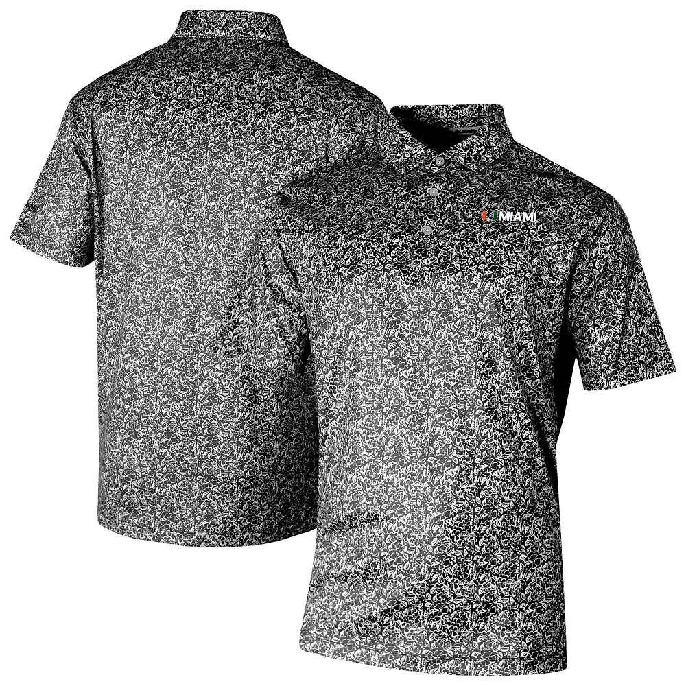 Men's Columbia Black Miami Hurricanes Westside Country Polo