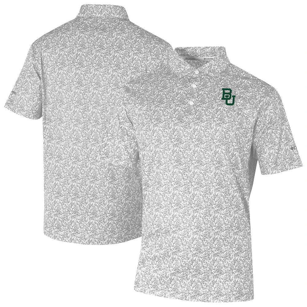 Men's Columbia Gray Baylor Bears Westside Country Polo