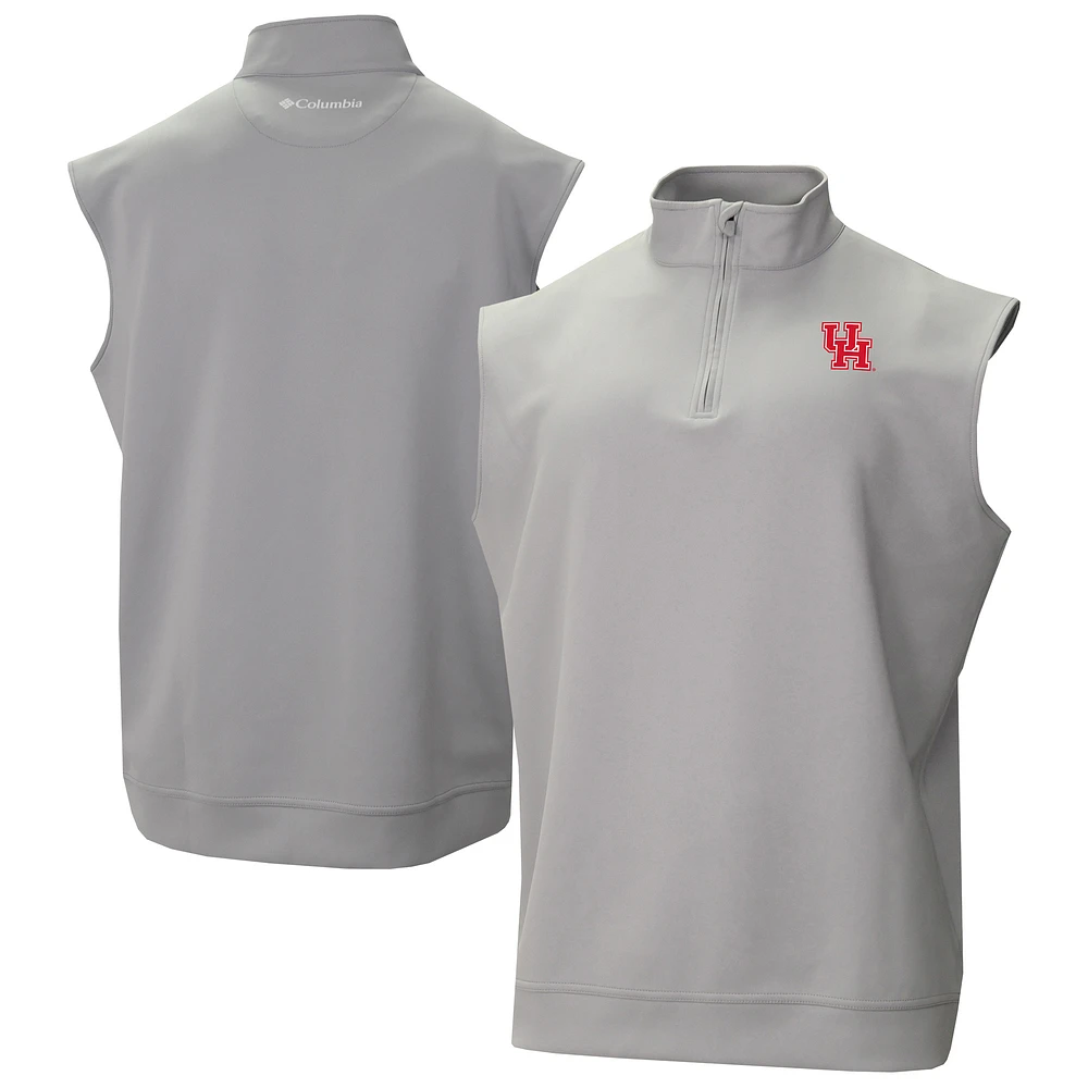 Men's Columbia Gray Houston Cougars Omni-Wick Wickhams Hills Quarter-Zip Vest