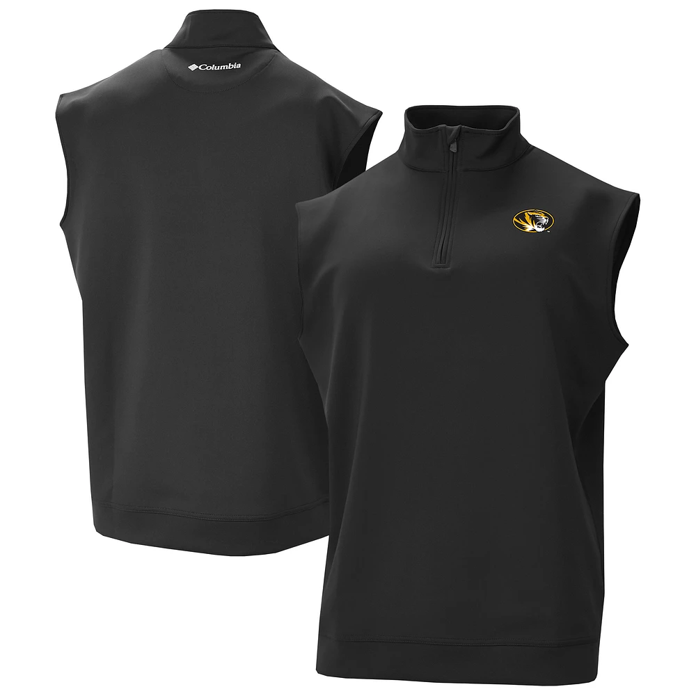 Men's Columbia Black Missouri Tigers Omni-Wick Wickhams Hills Quarter-Zip Vest