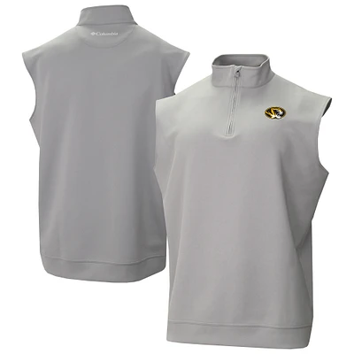 Men's Columbia Gray Missouri Tigers Omni-Wick Wickhams Hills Quarter-Zip Vest