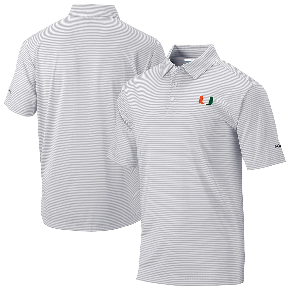 Men's Columbia Gray Miami Hurricanes Omni-Wick Club Invite Polo