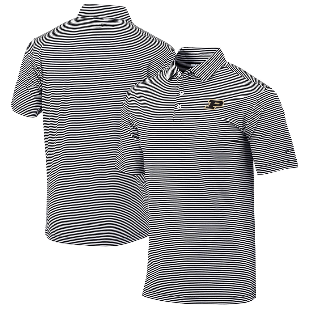 Men's Columbia Black Purdue Boilermakers Omni-Wick Club Invite Polo