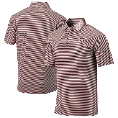 Men's Columbia Maroon Mississippi State Bulldogs Omni-Wick Club Invite Polo