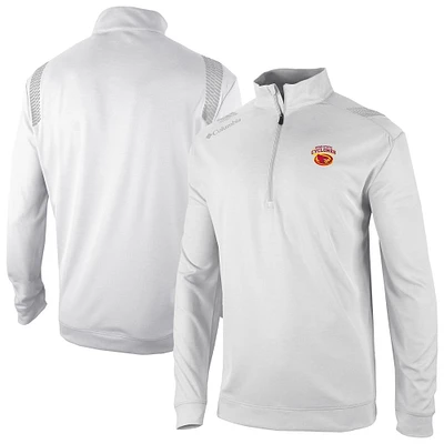 Men's Columbia White Iowa State Cyclones Oakland Downs Quarter-Zip Top
